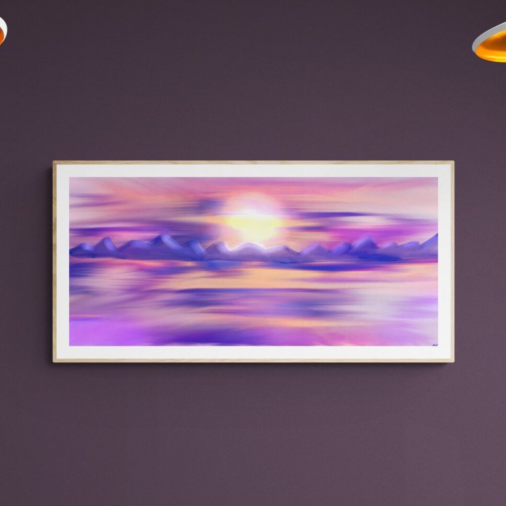Purple Sunrise | Nature | Modern Wall Art Decor | Minimalist Digital Prints